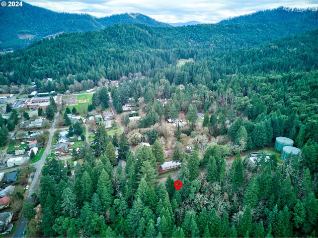 487 Montgomery Ave, Glendale, OR 97442 - aerial overview of property's location featuring a forest and a mountainous background