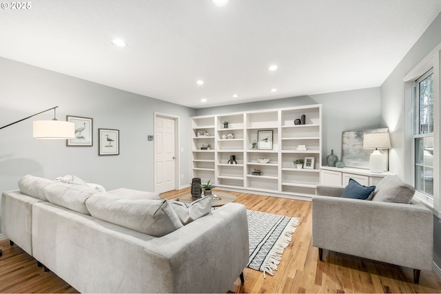 living room featuring light hardwood / wood-style floors