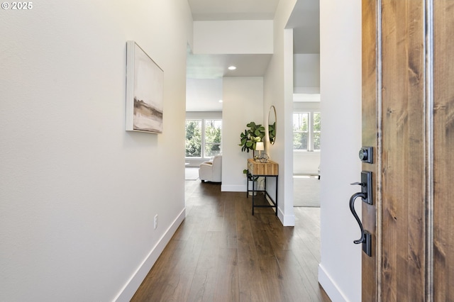 31870 SE Grace St, Gresham, OR 97080 - foyer entrance featuring dark wood-style flooring and recessed lighting