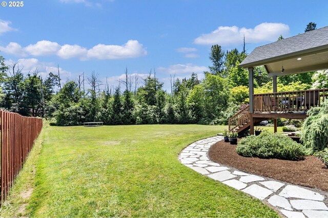31870 SE Grace St, Gresham, OR 97080 - view of yard featuring a wooden deck and stairs