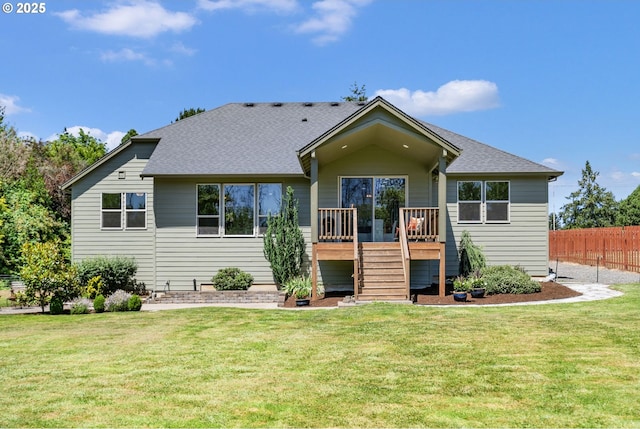 31870 SE Grace St, Gresham, OR 97080 - rear view of property with stairs, a deck, and a shingled roof