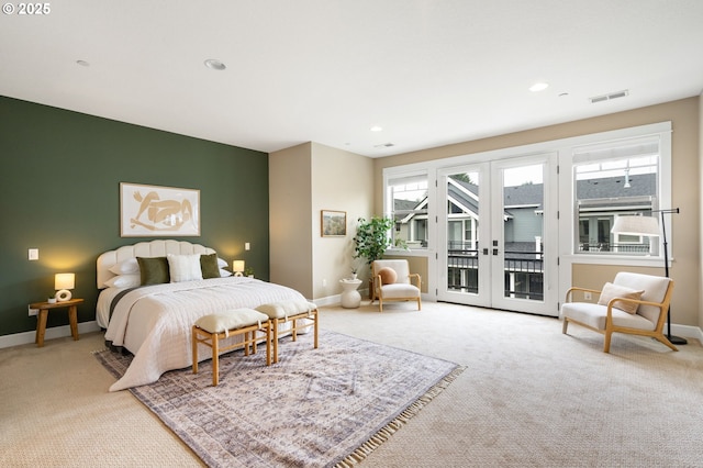 3935 NW 75th Ave, Camas, WA 98607 - bedroom with french doors, carpet, access to outside, and recessed lighting