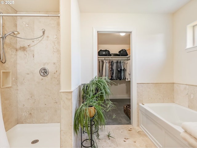 15700 SW Division St, Beaverton, OR 97007 - full bathroom featuring a bath, tiled shower, and a walk in closet