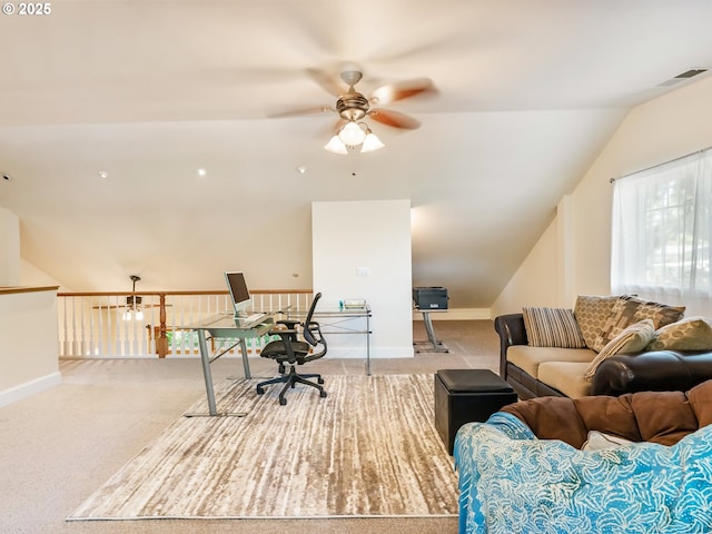 15700 SW Division St, Beaverton, OR 97007 - carpeted office with a ceiling fan and lofted ceiling