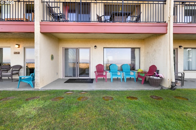 exterior space featuring a yard and a patio