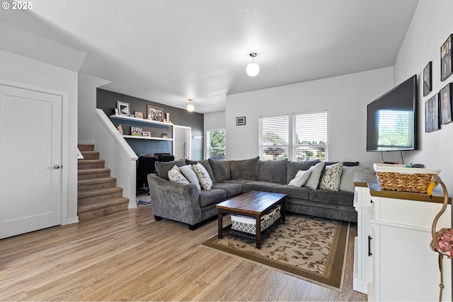 25092 Amber Ct, Veneta, OR 97487 - living area with light wood-style flooring and stairs