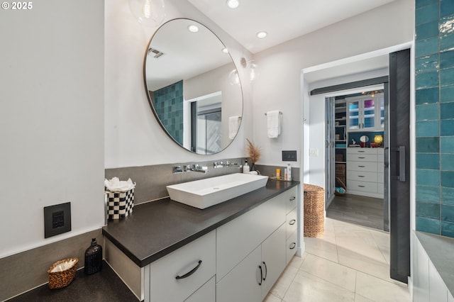 700 Washington St Unit 1125, Vancouver, WA 98660 - full bathroom featuring vanity, recessed lighting, and tile patterned flooring