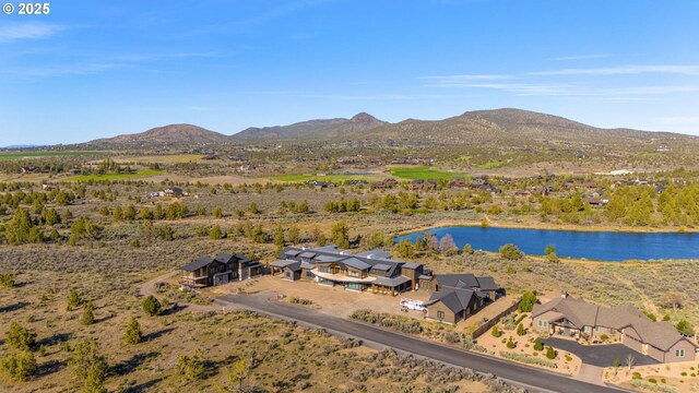 17097 SW Lago Vista Dr, Powell Butte, OR 97753 - aerial overview of property's location with a water and mountain view