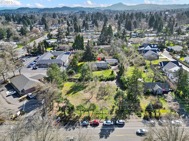 aerial view with a mountain view