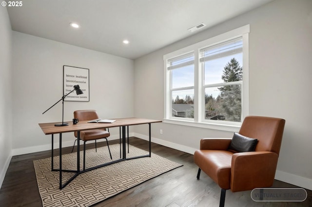 1730 N 12th St, Washougal, WA 98671 - office space featuring baseboards, wood finished floors, and recessed lighting