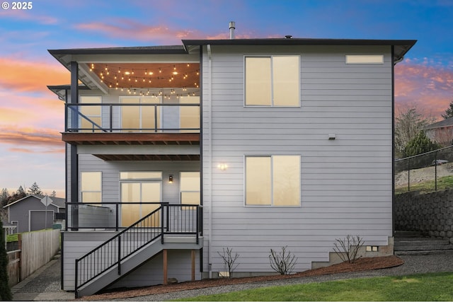 1730 N 12th St, Washougal, WA 98671 - rear view of house with a balcony and stairs