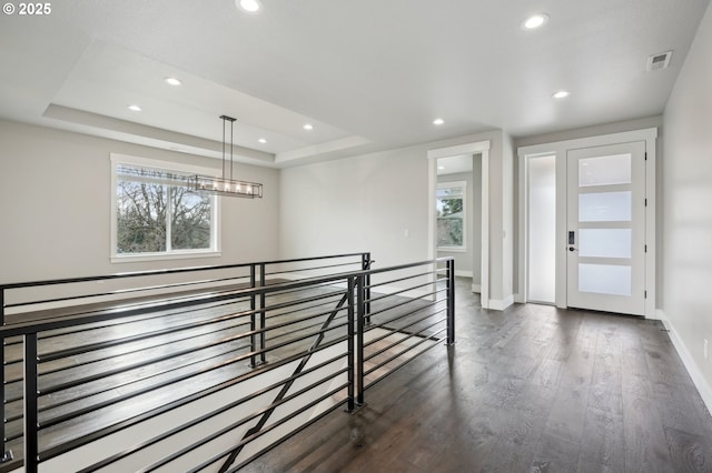 1730 N 12th St, Washougal, WA 98671 - entryway with dark wood-style flooring, recessed lighting, healthy amount of natural light, baseboards, and a chandelier