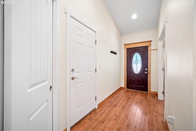 1602 NE 16th Ct, Battle Ground, WA 98604 - doorway featuring light wood-type flooring, recessed lighting, and baseboards