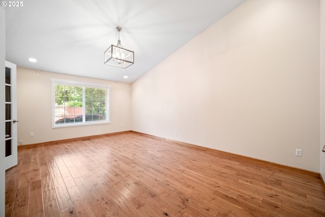 1602 NE 16th Ct, Battle Ground, WA 98604 - unfurnished room featuring a chandelier, light wood-type flooring, recessed lighting, and baseboards