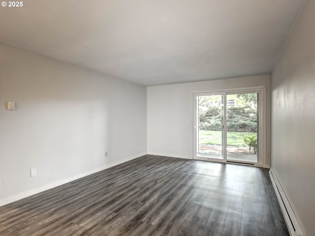 12642 NW Barnes Rd Unit 10, Portland, OR 97229 - unfurnished room with a baseboard heating unit and dark wood-type flooring