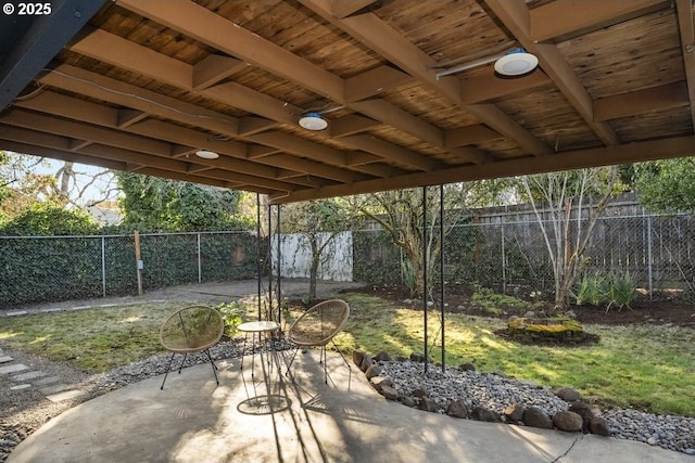 view of patio with a fenced backyard