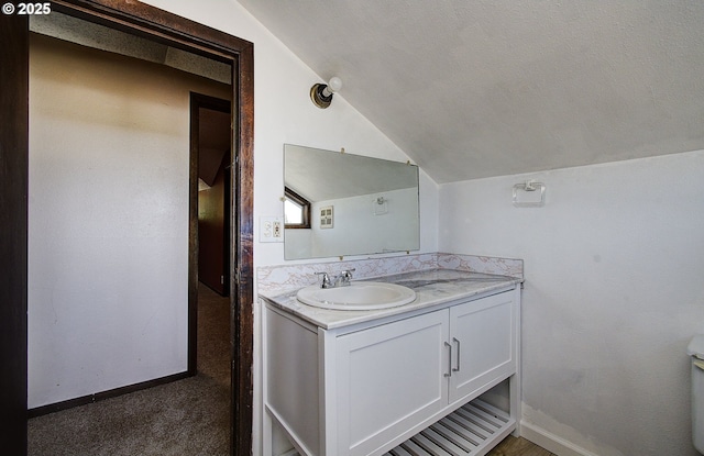 8400 Cason Rd, Gladstone, OR 97027 - bathroom featuring vaulted ceiling and vanity