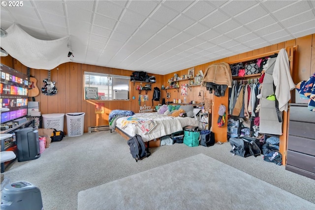 1648 Augusta St, Eugene, OR 97403 - bedroom featuring carpet flooring and wooden walls
