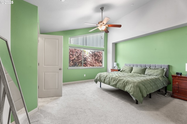 125 N 44th Pl, Ridgefield, WA 98642 - carpeted bedroom featuring vaulted ceiling and a ceiling fan