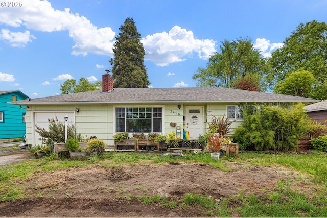 3426 Royal Ave, Eugene, OR 97402 - single story home featuring a chimney and an attached garage