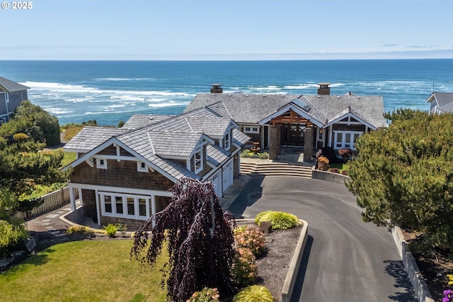 280 Fall Creek Dr, Oceanside, OR 97134 - view of front of home with a water view