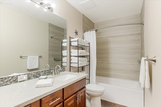 8311 Greenann Ct, Gladstone, OR 97027 - full bathroom with shower / tub combo with curtain, vanity, and wood finished floors
