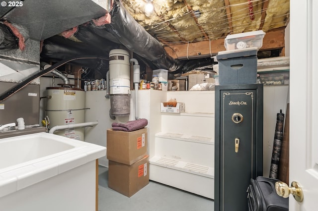 12345 SE Wagner St, Happy Valley, OR 97086 - utility room featuring secured water heater and a sink