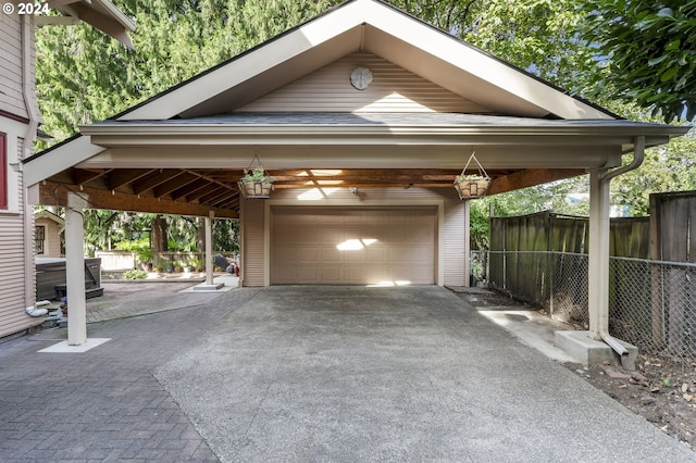 view of garage