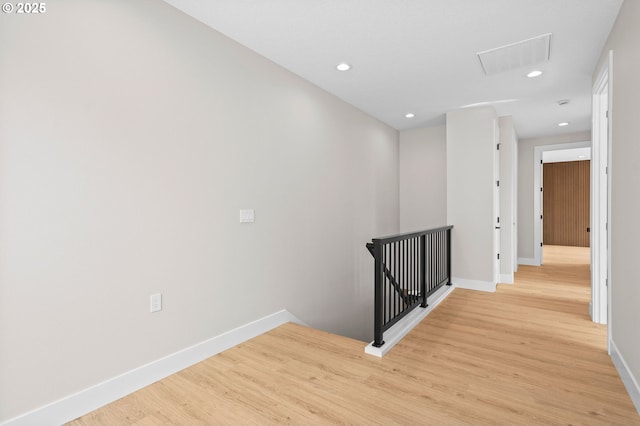 6803 NW 24th Ct, Vancouver, WA 98665 - corridor featuring an upstairs landing, light wood-type flooring, and recessed lighting