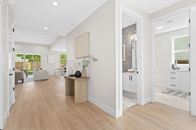 6803 NW 24th Ct, Vancouver, WA 98665 - hall featuring light wood-style flooring and recessed lighting