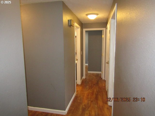 hall featuring dark hardwood / wood-style flooring