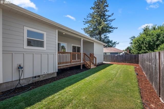 4221 Hudson Ave, Salem, OR 97301 - fenced backyard featuring a wooden deck