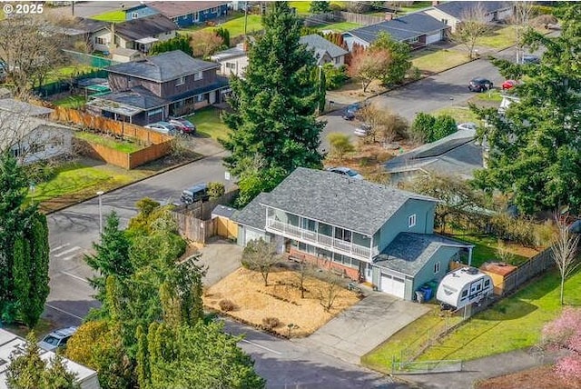 aerial view featuring a residential view