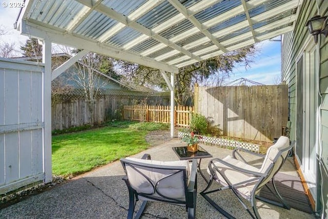 view of patio / terrace featuring a fenced backyard