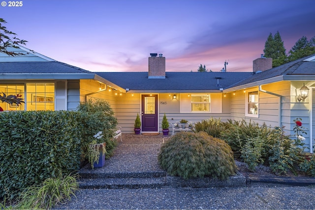 1565 Meadows Dr, Lake Oswego, OR 97034 - view of front of home featuring a chimney and covered porch