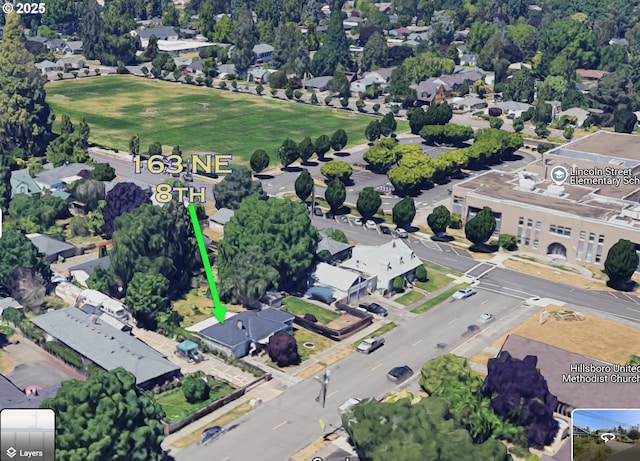 aerial view with a residential view