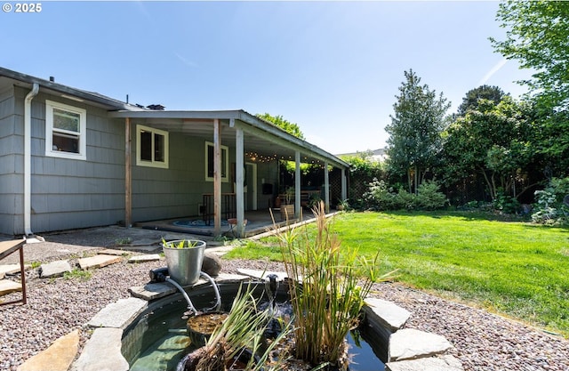 view of yard with a patio area