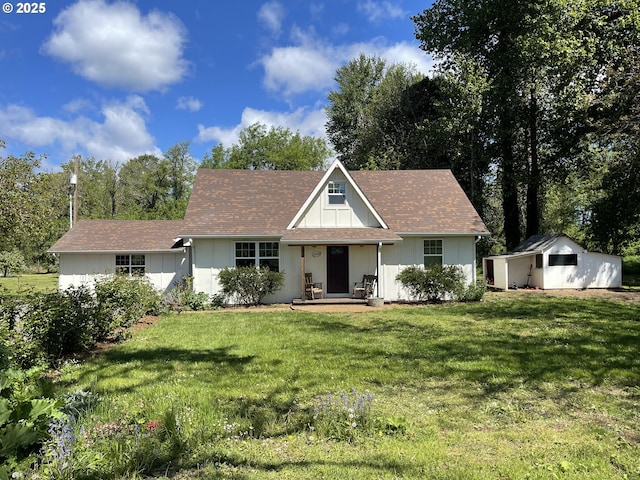 24291 SW Rogers Rd, Sheridan, OR 97378 - view of front facade with a front yard, covered porch, and an outbuilding