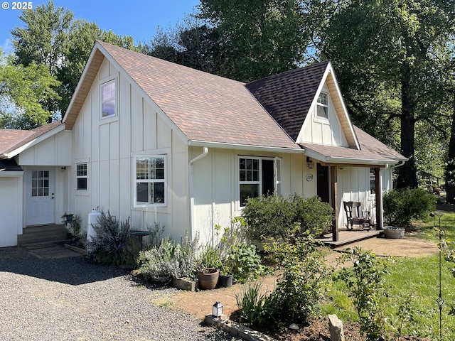 24291 SW Rogers Rd, Sheridan, OR 97378 - view of front of property with board and batten siding, roof with shingles, and entry steps
