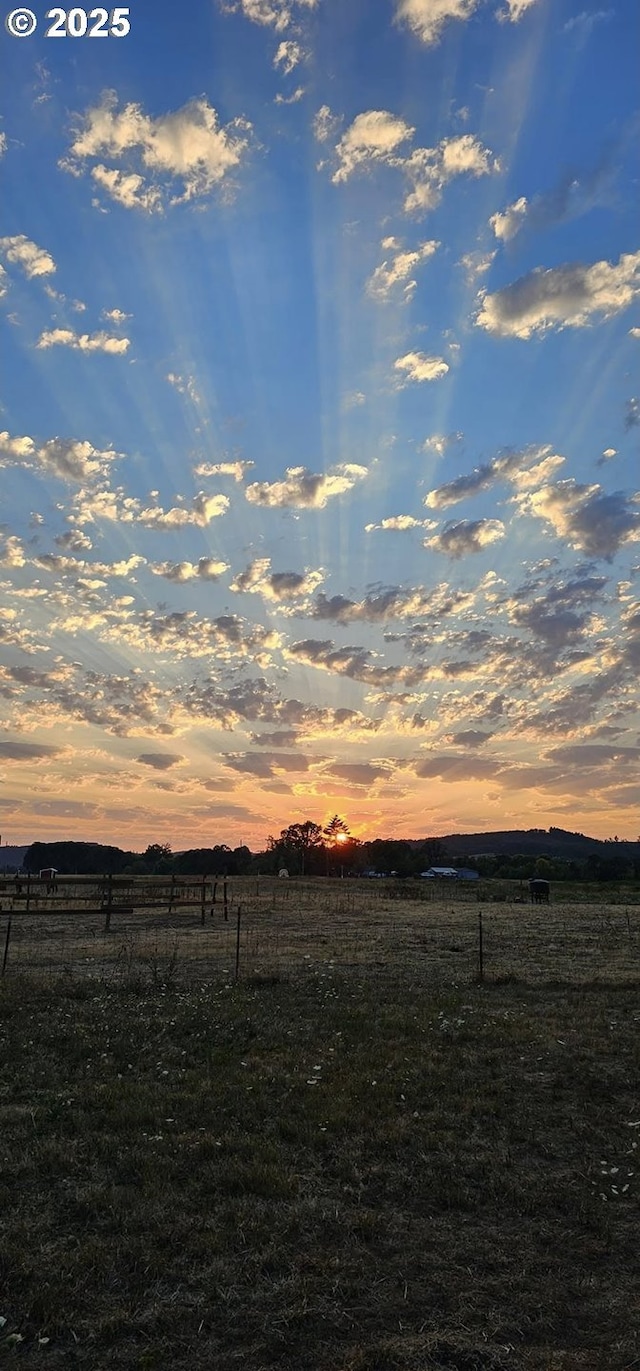 24291 SW Rogers Rd, Sheridan, OR 97378 - yard at dusk with a view of rural / pastoral area