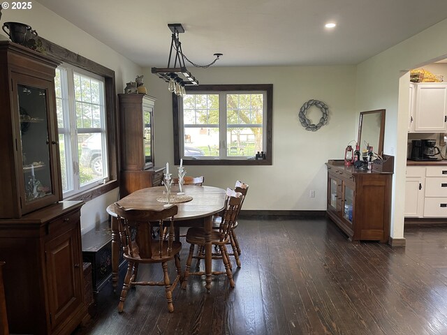 24291 SW Rogers Rd, Sheridan, OR 97378 - dining space with dark wood-type flooring and recessed lighting