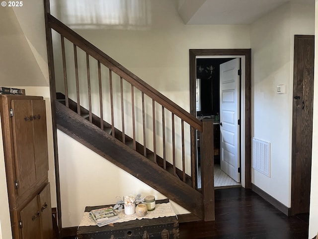 24291 SW Rogers Rd, Sheridan, OR 97378 - stairway featuring wood finished floors and baseboards