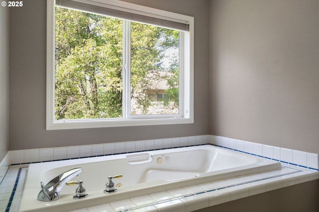 full bathroom featuring healthy amount of natural light and a bath