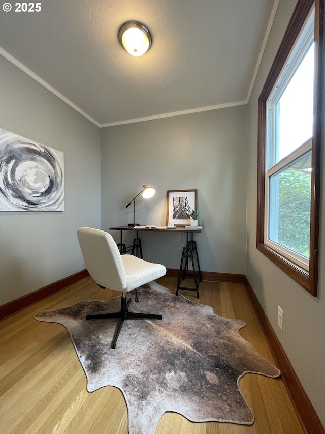 1830 N Winchell St, Portland, OR 97217 - home office with wood finished floors, ornamental molding, and baseboards