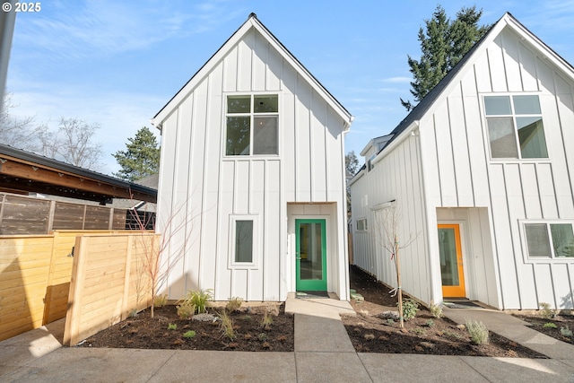 exterior space featuring board and batten siding