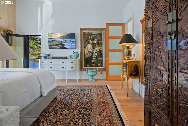 bedroom featuring wood finished floors