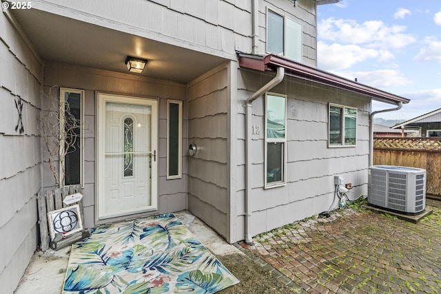 entrance to property with cooling unit