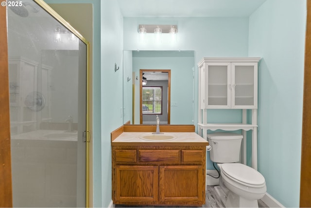434 SW Eastman Pkwy, Gresham, OR 97080 - full bathroom with a stall shower, vanity, and toilet