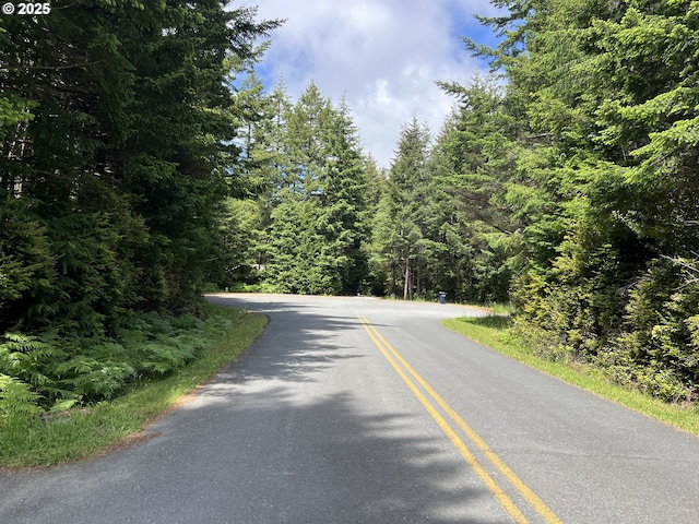 42250 Cedar Hollow Rd, Port Orford, OR 97465 - view of asphalt street with a wooded view