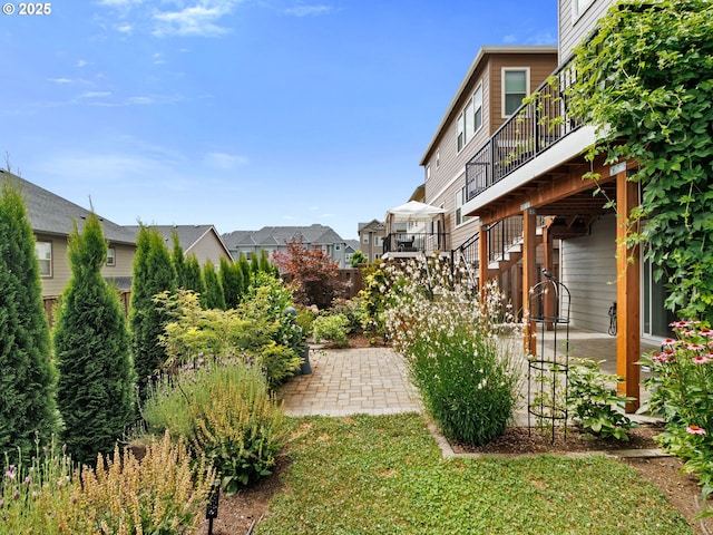 view of yard with a patio area